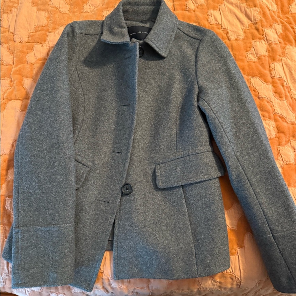 Banana Republic Classic Gray Wool-Blend Jacket